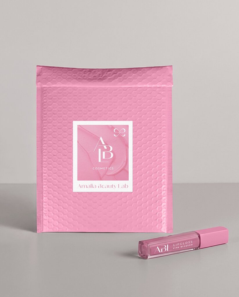 ABL-cosmetics-Amalia-Beauty-Lab-Branding-Athena-Angelo-Design-Studio-Packaging-Shipping-bag-sticker-lipgloss